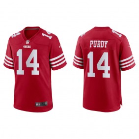 Men's San Francisco 49ers Brock Purdy Scarlet 2022 NFL Draft Game Jersey