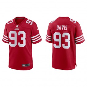 Men's San Francisco 49ers Kalia Davis Scarlet 2022 NFL Draft Game Jersey