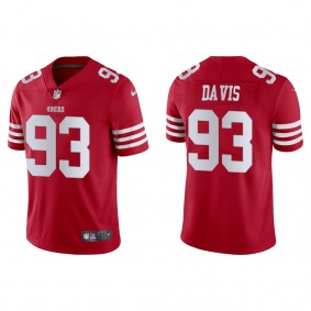 Men's San Francisco 49ers Kalia Davis Scarlet 2022 NFL Draft Vapor Limited Jersey