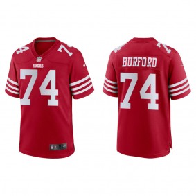 Men's San Francisco 49ers Spencer Burford Scarlet 2022 NFL Draft Game Jersey