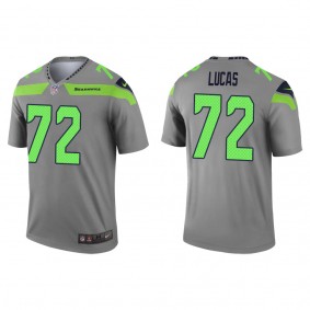 Men's Seattle Seahawks Abraham Lucas Gray 2022 NFL Draft Inverted Legend Jersey