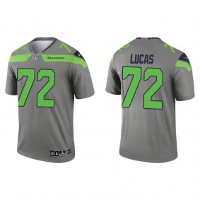 Men's Seattle Seahawks Abraham Lucas Steel 2022 NFL Draft Inverted Legend Jersey