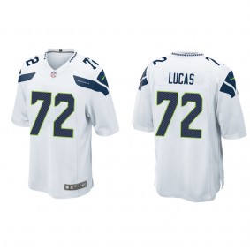 Men's Seattle Seahawks Abraham Lucas White 2022 NFL Draft Game Jersey