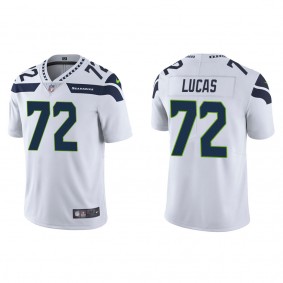 Men's Seattle Seahawks Abraham Lucas White 2022 NFL Draft Vapor Limited Jersey