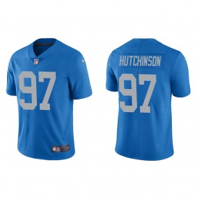 Men's Detroit Lions Aidan Hutchinson Blue 2022 NFL Draft Vapor Limited Jersey