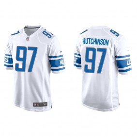 Men's Detroit Lions Aidan Hutchinson White 2022 NFL Draft Game Jersey