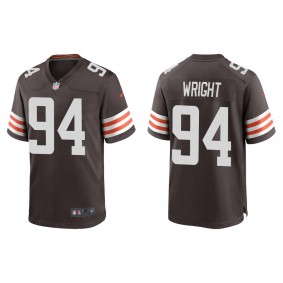 Men's Cleveland Browns Alex Wright Brown 2022 NFL Draft Game Jersey
