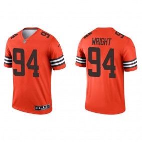 Men's Cleveland Browns Alex Wright Orange 2022 NFL Draft Inverted Legend Jersey