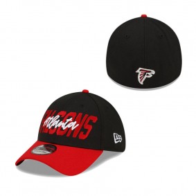 Men's Atlanta Falcons New Era Black Red 2022 NFL Draft 39THIRTY Flex Cap