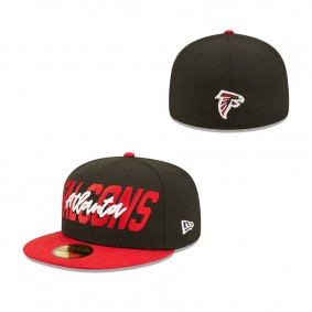 Men's Atlanta Falcons New Era Black Red 2022 NFL Draft On Stage 59FIFTY Fitted Cap