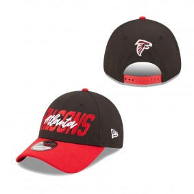 Men's Atlanta Falcons New Era Black Red 2022 NFL Draft 9FORTY Adjustable Cap