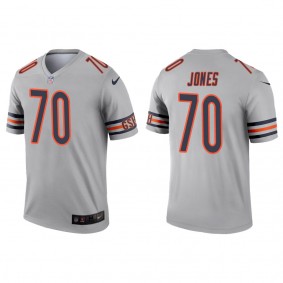 Men's Chicago Bears Braxton Jones Silver 2022 NFL Draft Inverted Legend Jersey