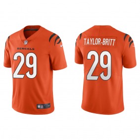 Men's Cincinnati Bengals Cam Taylor-Britt Orange 2022 NFL Draft Vapor Limited Jersey