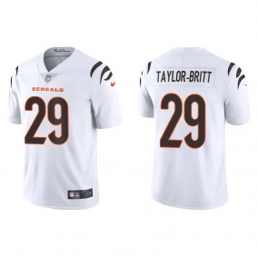 Men's Cincinnati Bengals Cam Taylor-Britt White 2022 NFL Draft Vapor Limited Jersey