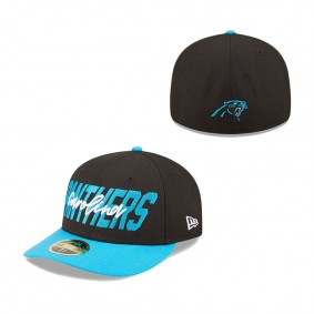 Men's Carolina Panthers New Era Black Blue 2022 NFL Draft Low Profile 59FIFTY Fitted Cap