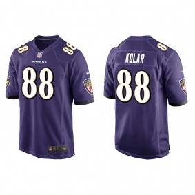 Men's Baltimore Ravens Charlie Kolar Purple 2022 NFL Draft Game Jersey