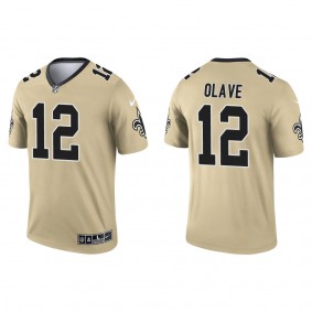 Men's New Orleans Saints Chris Olave Gold 2022 NFL Draft Inverted Legend Jersey