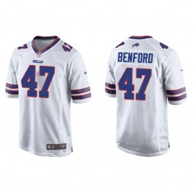 Men's Buffalo Bills Christian Benford White 2022 NFL Draft Game Jersey
