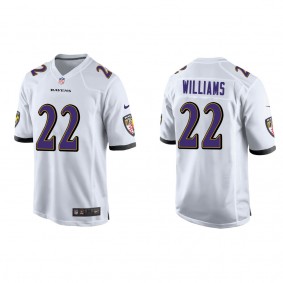 Men's Baltimore Ravens Damarion Williams White 2022 NFL Draft Game Jersey