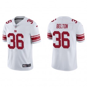 Men's New York Giants Dane Belton White 2022 NFL Draft Vapor Limited Jersey