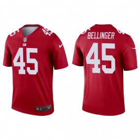 Men's New York Giants Daniel Bellinger Red 2022 NFL Draft Inverted Legend Jersey