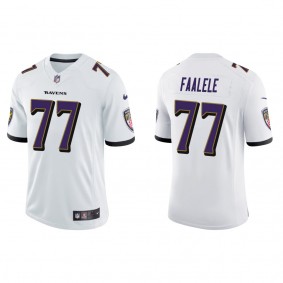 Men's Baltimore Ravens Daniel Faalele White 2022 NFL Draft Vapor Limited Jersey