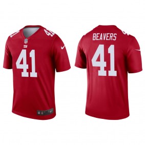 Men's New York Giants Darrian Beavers Red 2022 NFL Draft Inverted Legend Jersey
