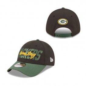 Men's Green Bay Packers New Era Black Green 2022 NFL Draft 9FORTY Adjustable Cap