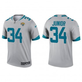 Men's Jacksonville Jaguars Gregory Junior Silver 2022 NFL Draft Inverted Legend Jersey