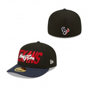 Men's Houston Texans New Era Black Navy 2022 NFL Draft Low Profile 59FIFTY Fitted Cap