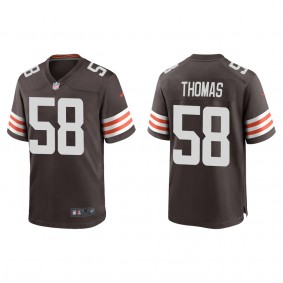 Men's Cleveland Browns Isaiah Thomas Brown 2022 NFL Draft Game Jersey