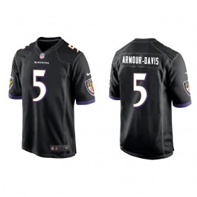 Men's Baltimore Ravens Jalyn Armour-Davis Black 2022 NFL Draft Game Jersey
