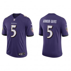 Men's Baltimore Ravens Jalyn Armour-Davis Purple 2022 NFL Draft Vapor Limited Jersey