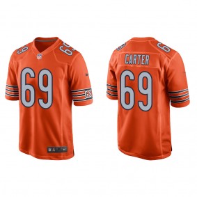 Men's Chicago Bears Ja'Tyre Carter Orange 2022 NFL Draft Alternate Game Jersey