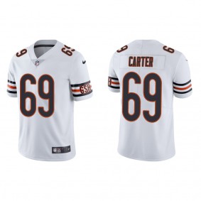 Men's Chicago Bears Ja'Tyre Carter White 2022 NFL Draft Vapor Limited Jersey