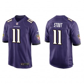 Men's Baltimore Ravens Jordan Stout Purple 2022 NFL Draft Game Jersey