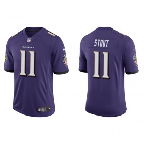 Men's Baltimore Ravens Jordan Stout Purple 2022 NFL Draft Vapor Limited Jersey