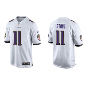 Men's Baltimore Ravens Jordan Stout White 2022 NFL Draft Game Jersey