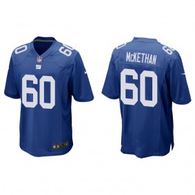 Men's New York Giants Marcus McKethan Royal 2022 NFL Draft Game Jersey