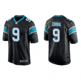 Men's Carolina Panthers Matt Corral Black 2022 NFL Draft Game Jersey