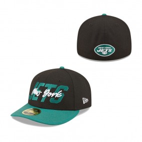 Men's New York Jets New Era Black Green 2022 NFL Draft Low Profile 59FIFTY Fitted Cap