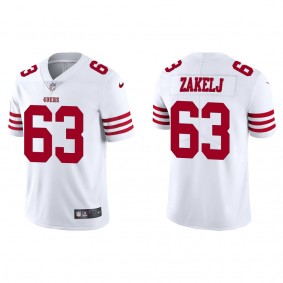 Men's San Francisco 49ers Nick Zakelj White 2022 NFL Draft Vapor Limited Jersey
