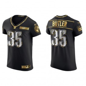 Men's Washington Commanders Percy Butler Black 2022 NFL Draft Golden Elite Jersey
