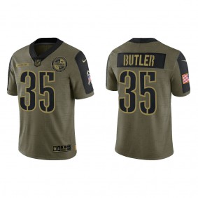 Men's Washington Commanders Percy Butler Olive 2022 NFL Draft Salute to Service Jersey