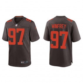 Men's Cleveland Browns Perrion Winfrey Brown 2022 NFL Draft Alternate Game Jersey