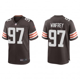 Men's Cleveland Browns Perrion Winfrey Brown 2022 NFL Draft Game Jersey