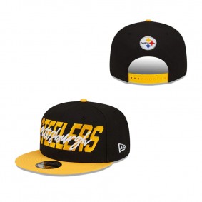 Men's Pittsburgh Steelers New Era Black Gold 2022 NFL Draft 9FIFTY Snapback Adjustable Cap
