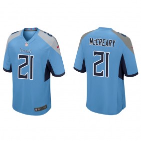 Men's Tennessee Titans Roger McCreary Light Blue 2022 NFL Draft Game Jersey
