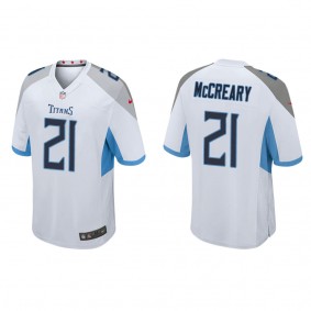 Men's Tennessee Titans Roger McCreary White 2022 NFL Draft Game Jersey