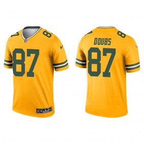 Men's Green Bay Packers Romeo Doubs Gold 2022 NFL Draft Inverted Legend Jersey